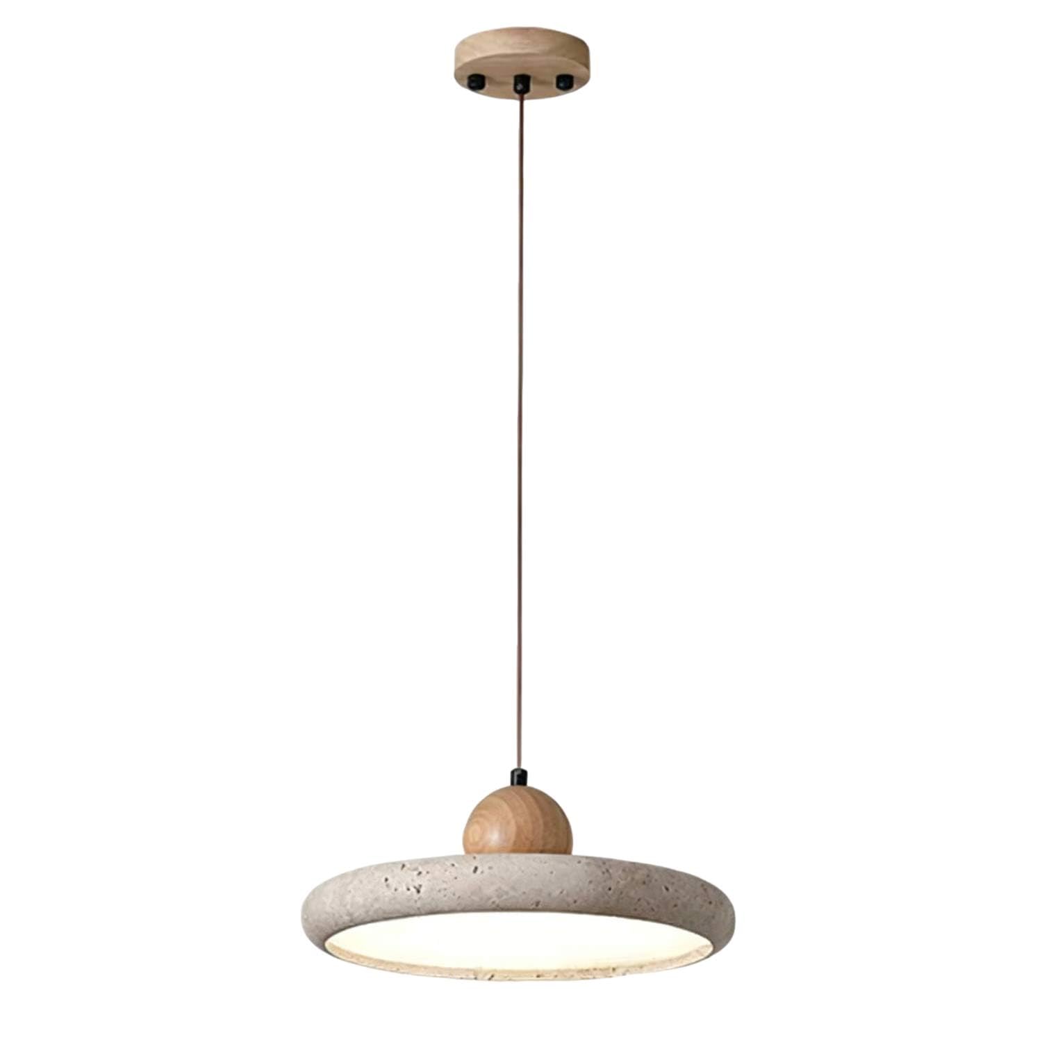 USMJQVZ Nordic 28W LED Cave Stone Pendant Light Wabi-Sabi 3CCT Switchable Lamp, Yellow Travertine Stone Hanging Light Fixture For Dining Room, Kitchen Island, Bedroom Bedside, Bar