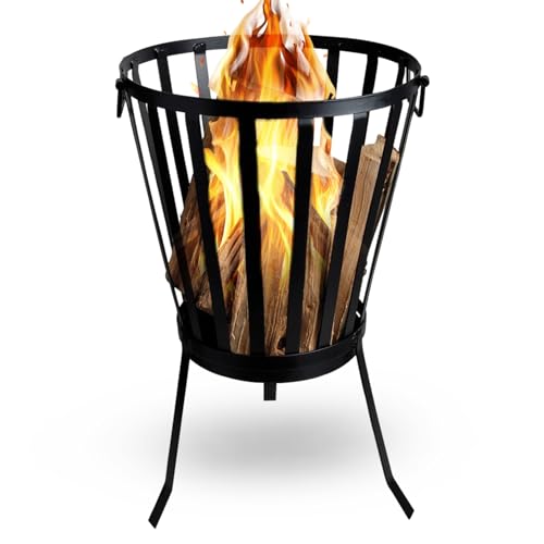 HEAT Outdoor Living Feuerkorb – Feuerschale für den Garten – Feuerstelle & Feuertonne für draußen – Maße: 35x35x57 cm – Schwarz – Perfekt für gemütliche Abende HEAT Outdoor Living Feuerkorb – Feuerschale für den Garten – Feuerstelle & Feuertonne für draußen – Maße: 35x35x57 cm – Schwarz – Perfekt für gemütliche Abende