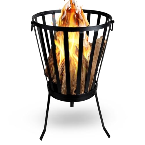 HEAT Outdoor Living Feuerkorbe Rond - Feuerkorb für den Garten - Feuertonne & Feuerstelle - Feuerschale Feuerkorb - Feuerstelle Outdoor & Feuertonne - 35x35x57 cm