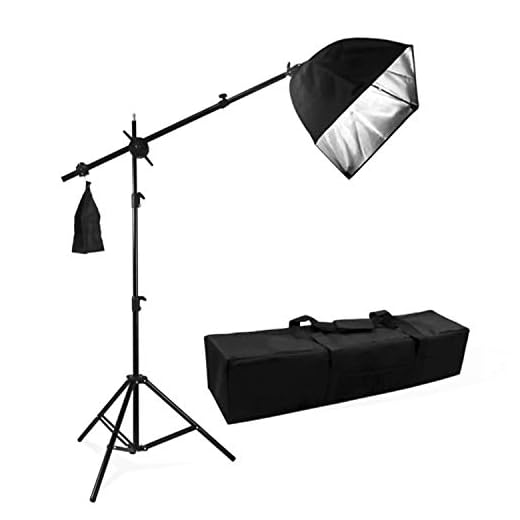 LimoStudio Photography Photo Studio Lighting Kit Softbox Lighting with Photo Bulb Socket & Boom Arm Stand Hair Light Kit, Light Stand Tripod, Photo Studio, AGG1301