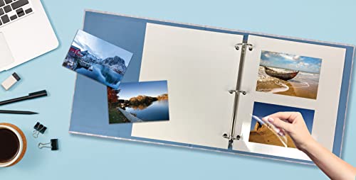 Large Padded Photo Album Magnetic Self-Stick 3 Ring Photo Album, 50 Double Sided Photo Mounting Sheets (100 Pages), By Better Office Products, 11.5" X 12" With 2.5" Spine (Chic Gray) #TOP3