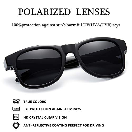 Deafrain Sunglasses For Men Women Polarized Black Retro Sports Driving Baseball Running Fishing Uv400 Protection Glasses #TOP2
