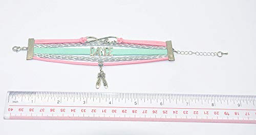 Girls Dance Bracelet Dancing - Belly Ballroom Just Dance Charm Bracelet Dancer Gifts For Women, Girls, Dancers, Men, Boys, Dance Mom, Dance Teacher, Dance Lovers (Pink Silver And Mint Green) #TOP2