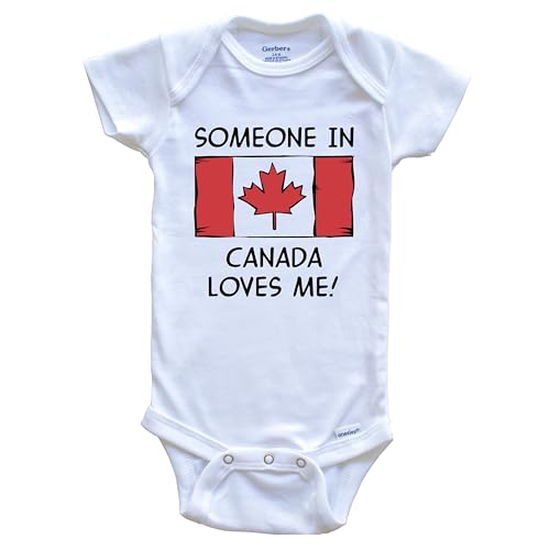 Someone in Canada Loves Me Canadian Flag One Piece Baby Bodysuit