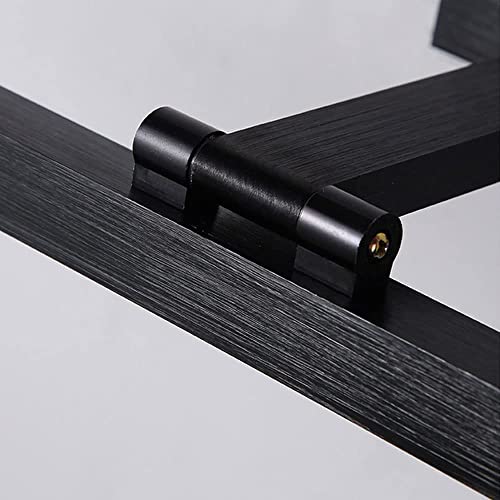 Applique de miroir LED noire haut de gamme à angle réglable 6000K pour intérieur moderne - 6