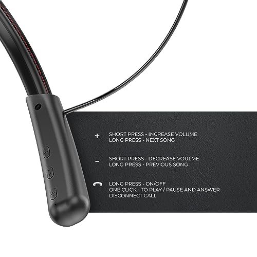 Image of RD M-201 Bluetooth Wireless in Ear Earphones 10mm Dynamic Drivers, 120 Hours Play-Time ASAP Type-C Charging, Neckband V5.3, 5 EQ Modes, IPX-4 Sweat Proof, Low Latency for Gaming - Black