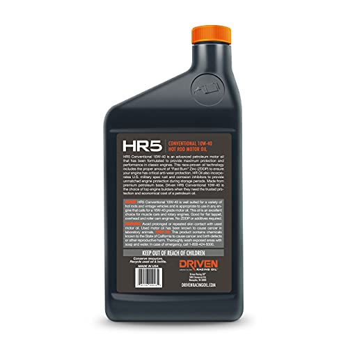 Driven Racing Oil Hr-5 Hot Rod Conventional 10W-40 Motor Oil (12 Quarts) #TOP2