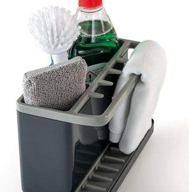ILO Large Grey Sink Tidy for Sponges, Brushes & More 16 x 11.5 x 14cm