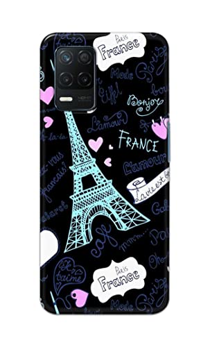 Image of PRINTFIDAA Lovers Famous Place Eiffel Tower in Paris Printed Designer Hard Back Case Cover for Realme 8 5G / Realme Narzo 30 5G -(SF) MVN1003
