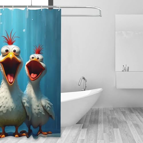 Rideau de douche épais et imperméable lavable imprimé mouette - 6