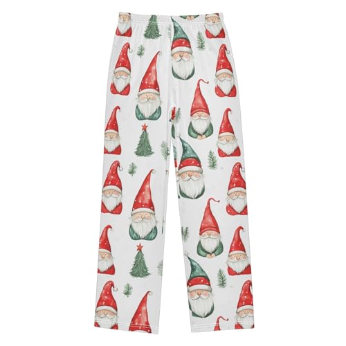 Boys' Pants Watercolor Christmas Red Green Gnome Long Bottoms Jogger Pants Elastic Waist Trousers with Pockets S-XL