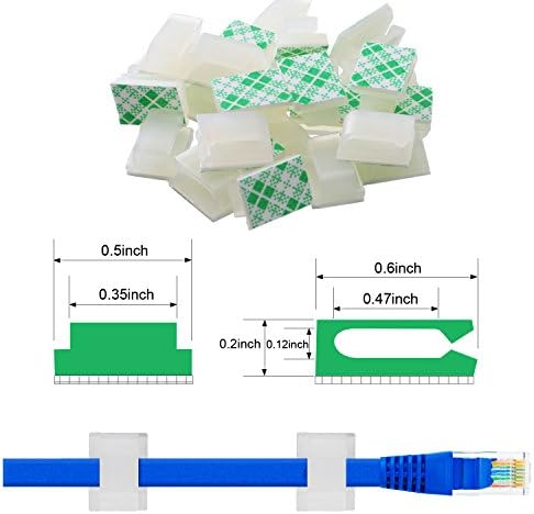 Hicarer 100 unidades de clips adhesivos para luces navideñas, cables y cables eléctricos, para exteriores, pared, escritorio, coche, hogar y oficina (tamaño grande, color blanco) miniatura 3