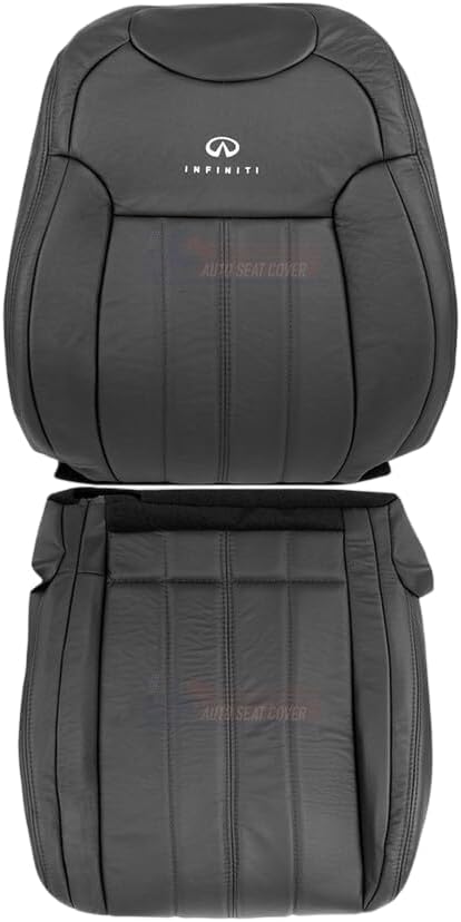 2009 to 2017 fits Infiniti FX35 Passenger Upper & Lower Leather Cover Black