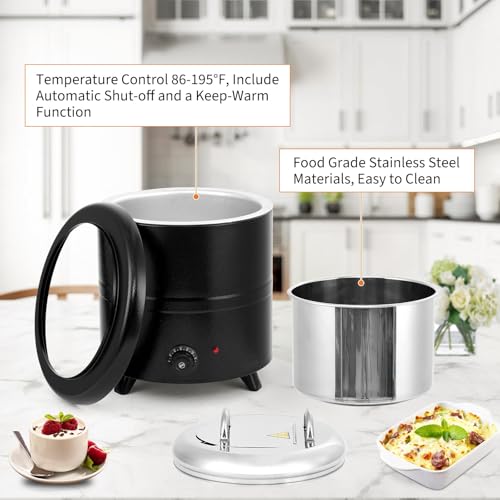 Image of GarveeHome Soup Warmer, 13.7 Qt Commercial Grade Soup Kettle with Swing Lid and Detachable Stainless Steel Insert Pot, Food Warmer with Anti-Scald Handle for Restaurants, Buffet, Catering