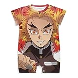 ロンパース 鬼滅の刃 炎柱 煉獄杏寿郎 ベビー服 半袖カバーオール 男の子 女の子 新生児服 0~24ヶ月 赤ちゃん服 出産祝い プレゼント かわいい