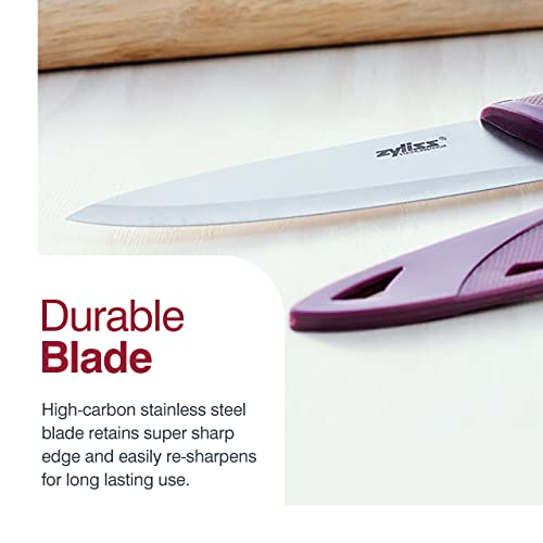 Zyliss-Utility-Knife-with-Sheath-Cover-Precision-Knife-for-Cutting-Slicing-Paring-Knife-for-Meat-Fruits-Vegetables-Culinary-Kitchen-Knife-55-Carbon-Stainless-Steel-Blade-Purple
