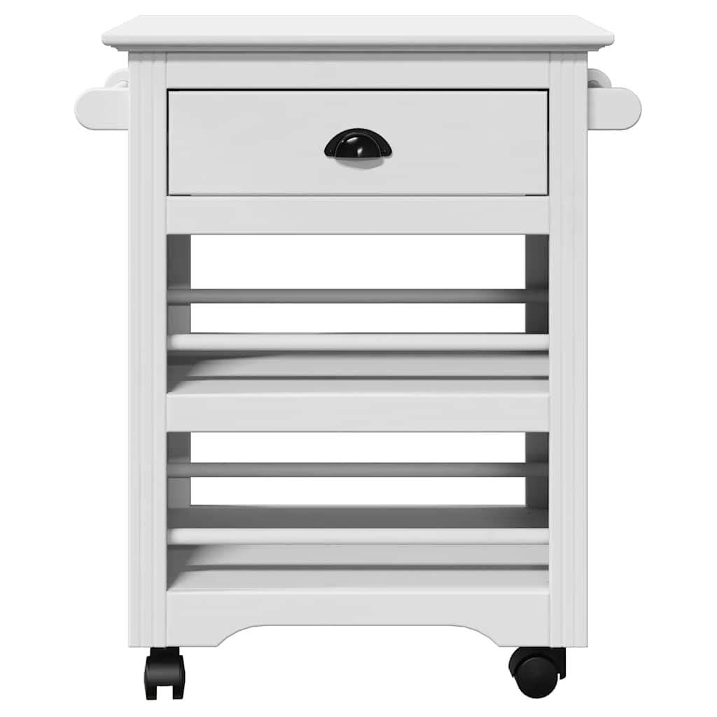vidaXL Carrello da Cucina BODO Bianco 67,5x45x80 cm, Carrello per Verdure, Carrello da tè, Carrello di Servizio, Carrello portaoggetti da Cucina