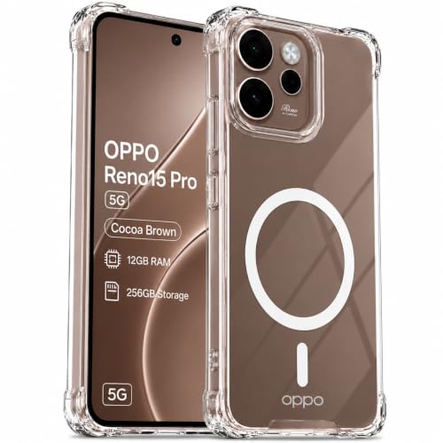 Image of Transparent Back Cover for Oppo Reno 15 Pro 5G Cover Shockproof Side TPU Bumper & Back Pc Protective Magnetic Support Cover Case (Oppo Reno 15 Pro 5G)