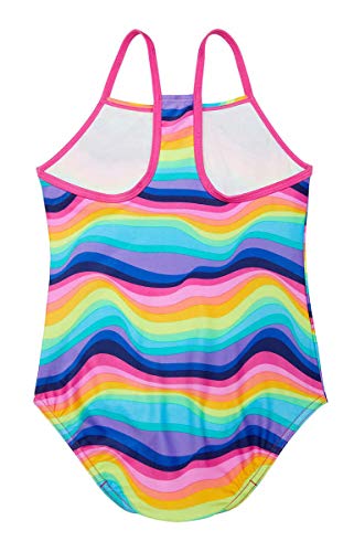 Speedo Girls Thin Strap One Piece Swimsuit (Raspberry Rose, X-Small 5/6)