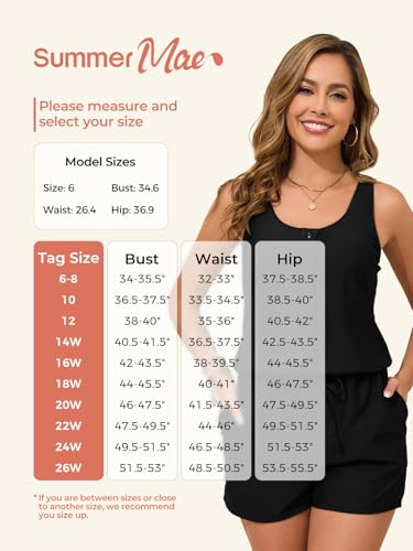 Image of Summer Mae Plus Size Swim Romper One Piece Swimsuit Women Blouson Bathing Suit with Pockets 2026 Modest Swimwear