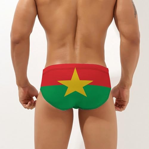 Burkina Faso Flag Men's Swimsuit Bikini Briefs Swim Underwear Stretchy Swimwear3