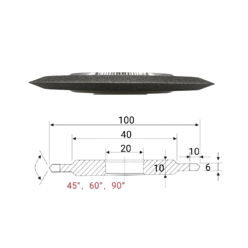 Disco afilador de Amoladora Manual de Muela de Diamante SDC de Doble Borde de Desarrollo for Herramienta de Corte de fresado de Acero de tungsteno y Metal de carburo(125Dx32H V60,200_1 PC)