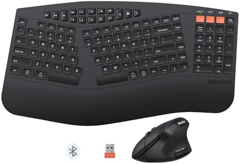 Amazon.com: Amazon Basics Ergonomic Keyboard and Mouse Combo, Wireless ...