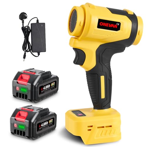 Cordless Leaf Blower Turbo Jet Blower - 1500W Brushless Garden Blowers, Max Blowing Force 1kg, with 5 Speed Levels, Max Speed 358MPH, 2*4.0Ah Battery, for Garden/Lawn Care/Snow Removal/Home Cleaning