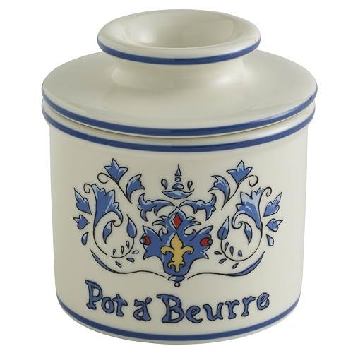 Butter Bell – The Original Art Nouveau French Butter Crock by L Tremain, Water Seal Ceramic Butter Keeper for Countertop, Keeps Butter Fresh & Spreadable Without Refrigeration