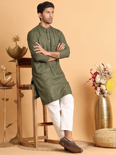 Image of Jompers Embroidered Straight Kurtas for Men