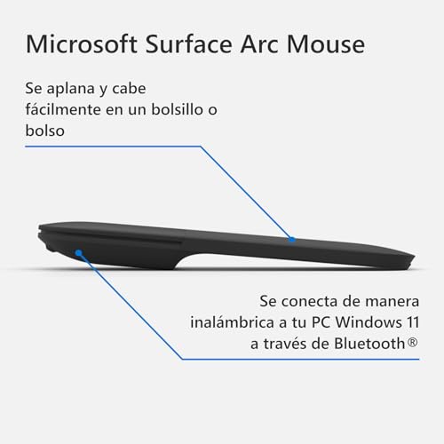 Microsoft Surface ARC Mouse con plano de desplazamiento táctil completo y conexión Bluetooth 6