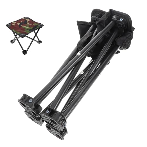 VINTORKY Camouflage Folding Camping Stool Portable Outdoor Chair for Fishing Hiking and Beach Trips Lightweight Durable Design for Versatile Use