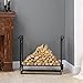 HOMCOM Steel Firewood Log Holder Indoor Outdoor Firewood Rack Fireplace Wood Storage Shelf with 4 Tools, Hooks, Scrolls, Rust-Resistant, Black, 75L x 30W x 60H cm HOMCOM Steel Firewood Log Holder Indoor Outdoor Firewood Rack Fireplace Wood Storage Shelf with 4 Tools, Hooks, Scrolls, Rust-Resistant, Black, 75L x 30W x 60H cm