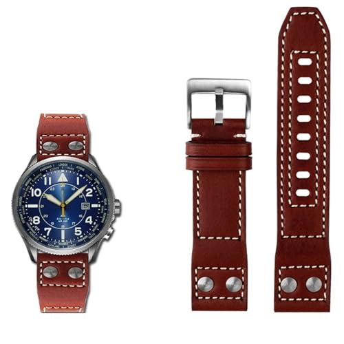 Bracelet de montre 22mm noir en cuir véritable pour homme actif