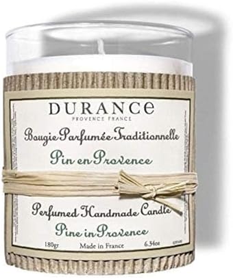 Durance Precious Amber Perfumed Handmade Candle 180g – Luxury Scented Candle with Glass Jar – 40hrs Long Burning Candle - Home Fragrance Aromatherapy Candle