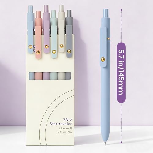 Image of FIOVER Gel Pens 6pcs 0.7mm Fine Point Black Ink Quick Dry Pens