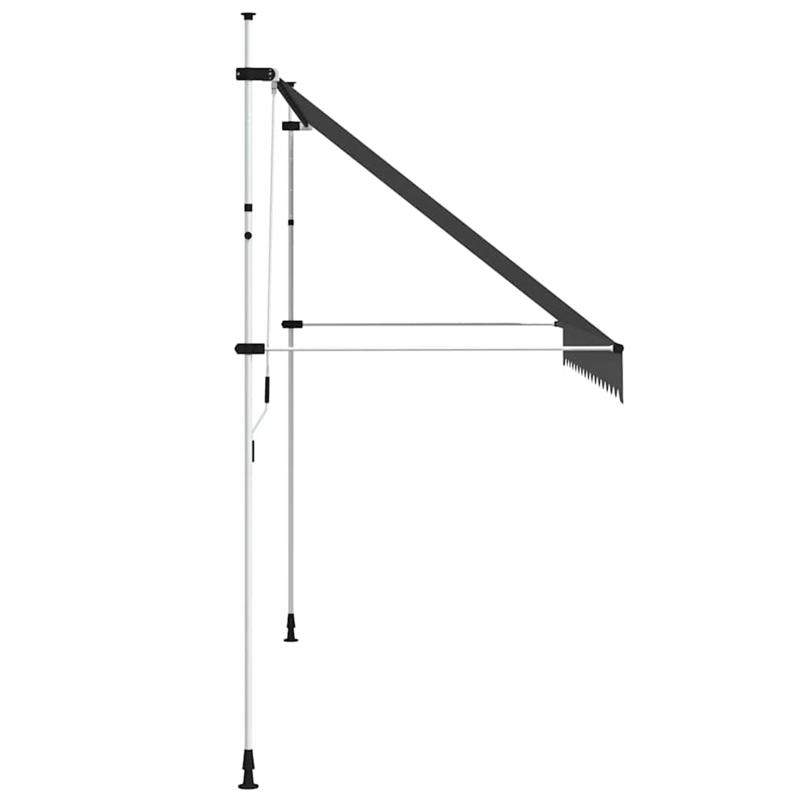 Wysuwana markiza balkonowa, obsługiwana ręcznie, 350 cm, bez wiercenia, z korbą ręczną, aluminiowa markiza odporna na promieniowanie UV, regulacja wysokości i działanie wody, ochrona przed