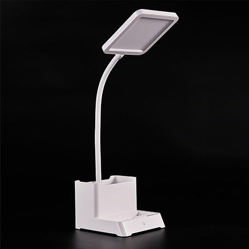Miniatura 6 de Lámpara de escritorio para oficina en casa, luz LED cálida, soporte para teléfono y soporte para bolígrafo, protección ocular, manguera flexible,