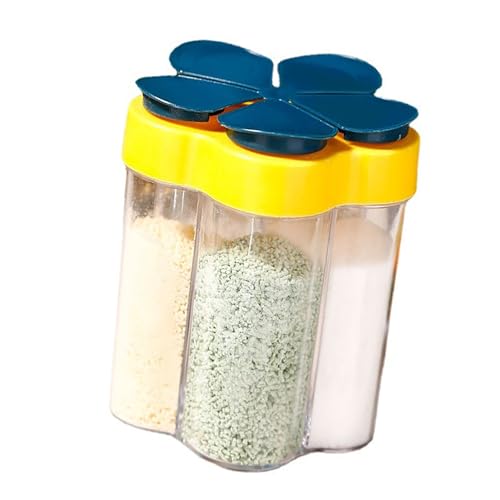 Recipientes de temperos de viagem 5 em 1, potes de plástico transparente, tampa hermética para churr