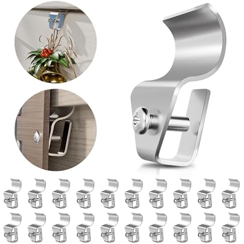 HUXOR Siding Hooks for Hanging Outdoor, 20-Pack Vinyl Siding Hooks Set, Weatherproof Vinyl Siding Clips for Hanging House Address Plaque, Christmas Wreath, Lights Cover