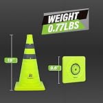 RoadHero 18 Inch 4 Pack Collapsible Traffic Safety Cones with Bag, Green - Image 4