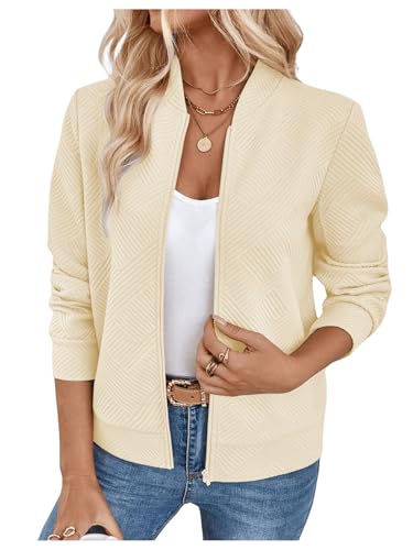 Amazon.com: Verdusa Women's Zip Up Bomber Jacket Casual Long