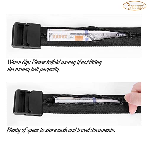 Image of Travel Security Money Belt with Hidden Money Pocket - Cashsafe Anti-Theft Wallet Unisex Nickel free Nylon Belt by JASGOOD