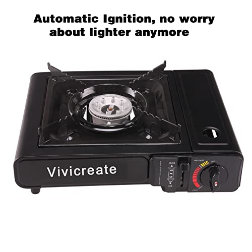 image for Vivicreate 8500 BTU Portable Butane Gas Stove for Camping Cooking Outd