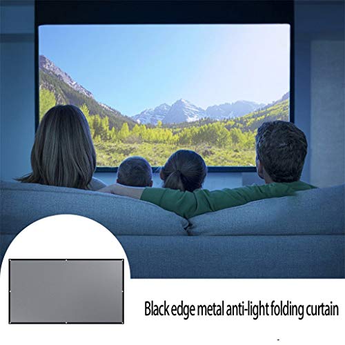 Pantalla plegable para proyector de poliéster, suave, simple, para cine en casa y exterior, anti-luz miniatura 4