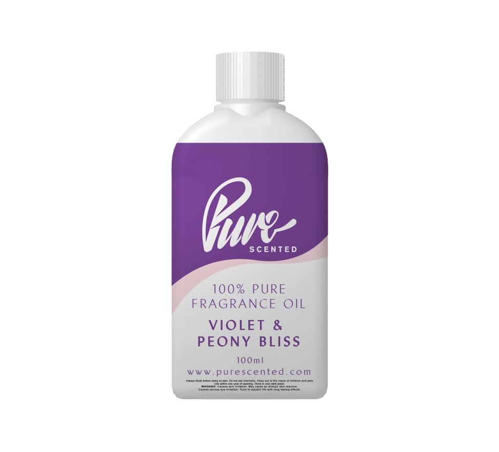 Pure Scented 100ml Fragrance Oil - Vegan & Cruelty-Free, for Candles, Soaps, Slime, Diffusers, Cosmetics, Wax Melts & DIY Crafts (1 x 100ml, Violet & Peony Bliss) โ image 1