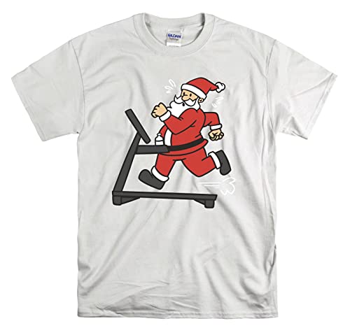 T-shirt running Santa Fat blanc taille L : finissez-en avec les hauts sans style