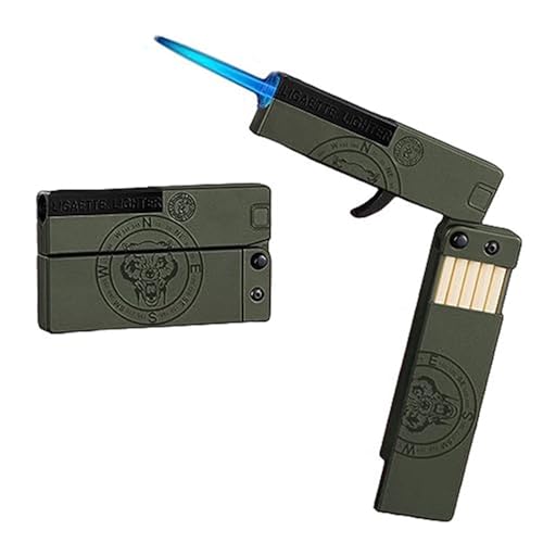 Encendedor de butano Multifuncional con Estuche for Cigarrillos, Llama a Prueba de Viento, tamaño de Llama Ajustable, Combustible de Gas Recargable, Encendedor de Vela portátil, for Uso en Interiores
