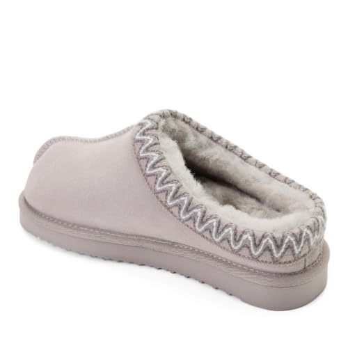 Image of Fireside by Dearfoams Women's Greta Genuine Shearling Clog Slippers, 100% Natural Suede Clogs for Outdoor & Indoor