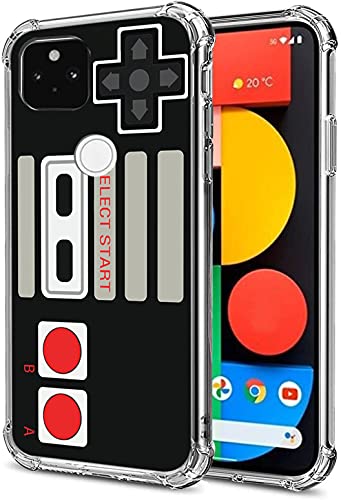 Game Case for Google Pixel 5XL & Pixel 4a 5G,Gifun Hard PC+TPU Bumper Clear Protective Case Compatible with Google Pixel 5XL & Pixel 4a 5G(Not 4G) - Retro Arcade Game